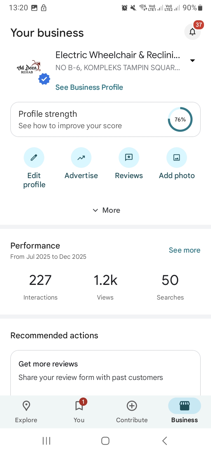 Digital Marketing Malaysia - Electric Wheelchair Melaka Google Business 1.2k Views